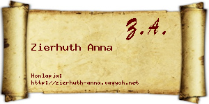 Zierhuth Anna névjegykártya